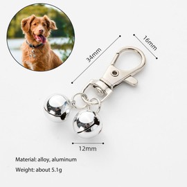 6 Pcs Bell for Dog Collar,Bells for Dog Collar,with Heavy Duty Snaps Dogs Bell Collar,Sliver Bells for Tracking and Training Suitable for Dogs and Cats