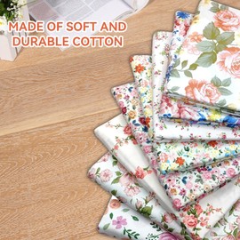 Outbit Fat Quarters Fabric, 8 Pack (50 x 50cm/19.69"x19.69") Premium Cotton Precuts for Quilting, Sewing & DIY Crafting, Patchwork Fabric Sheets for Home Decor & Handmade Projects (Pink)