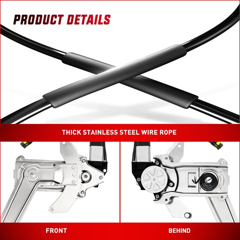 Nilight 741-752 Power Window Regulator and Motor Front Passenger Side