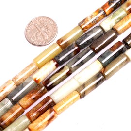 Nephrite Huashow Jade Beads for Jewelry Making Natural Gemstone Semi Precious 6x16mm Column Tube 15" JOE FOREMAN