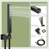 Shower System Matte Black Shower Faucet Set, Bostingner 10" Rain