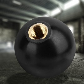 equlup Ball Lever Knob, 5pcs 35mm M10 Female Thread Ball Knob Black Engineering Plastic Round Ball Lever Knob Replacement for Machine Tools