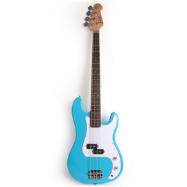 Fojill Full Size Electric Bass Guitar 4 String Right Handed with Gig Bag (Phoenix Blue)