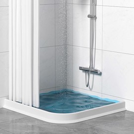 Silicone Wet Room Bathroom Floor Seal Screen Door Seal Strip Shower Dam Prevents Overflow of Water | Waterproof Self-Adhesive and Bendable Waterproof Strip for Wet and Dry Separation (80 inch)