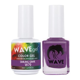 WAVEGEL Soak-Off Gel & Nail Lacquer Matching Duo Set - Simplicity Collection - #W79 Smiling Grape I 0.5 Oz