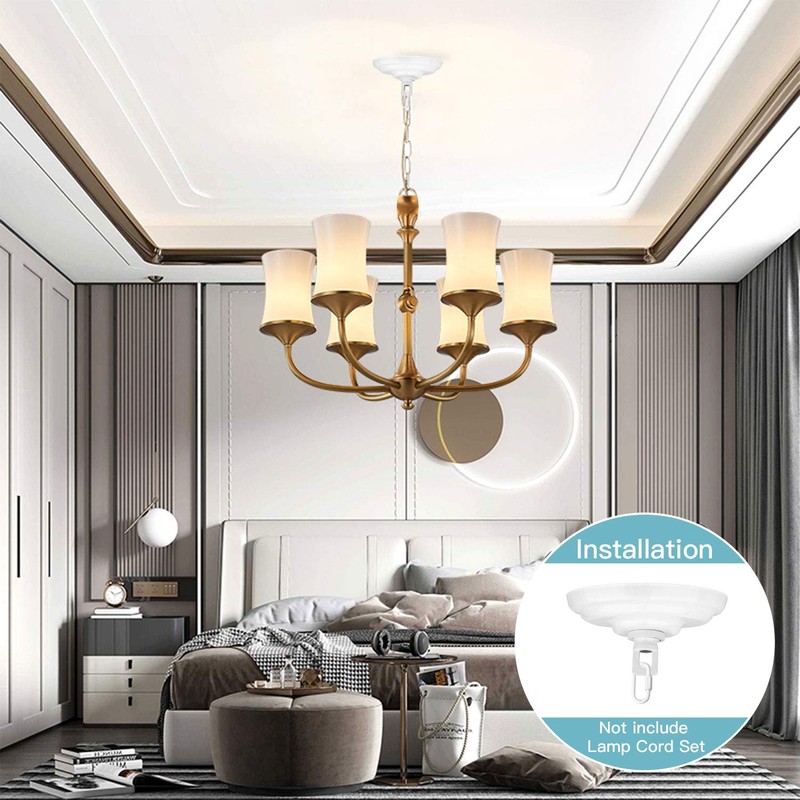 Helunsi Canopy Kit, White Canopy Light Kit, 5-3/8" Dia Canopy