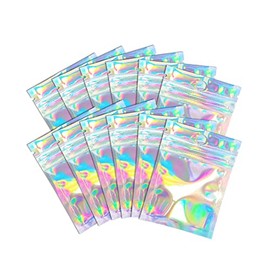 Trunple Smell Proof Bags & Resealable Foil Pouch Bag [100 PCS ] Great for Party Favor Food Storage Holographic Color 2.3 x 3 Inch (Inner Size 2 x 2 Inch)