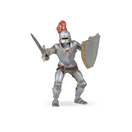 Papo MEDIEVAL-FANTASY 39244 Knight in Armour with red Feather Figurine, Multicolour