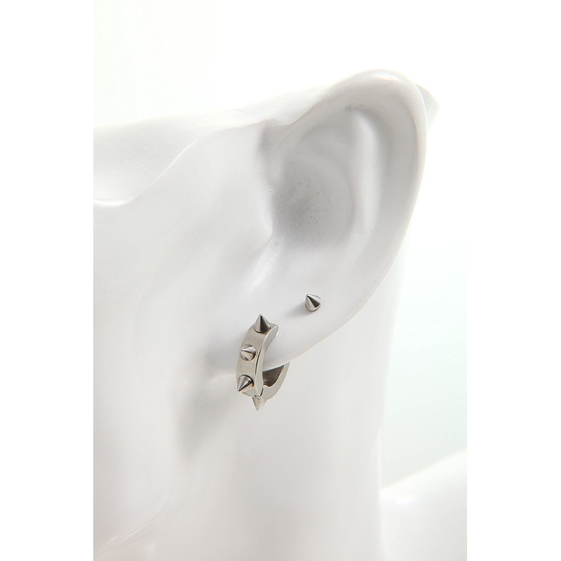 Punk Rock Spike Titanium Earrings, 2 Types, Set for Women,
