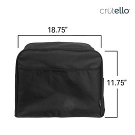 Crutello Crock Pot Cover, Waterproof Crock Pot Cover - Small Appliance Dust Cover 18.57"x 8.5"x 11.75"- Black, Compatible with Hamilton Beach 6, 7 or 8 Quart Slow Cooker
