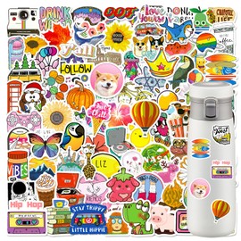 Cute Animal Stickers 100 Pcs, Kawaii Animal Sticker Pack, Waterproof Vinyl Stickers, Positive Stickers for Children Kids, Love Yourself Stickers for Water Bottles, Laptop, Car, Luggage, Cup, Phone