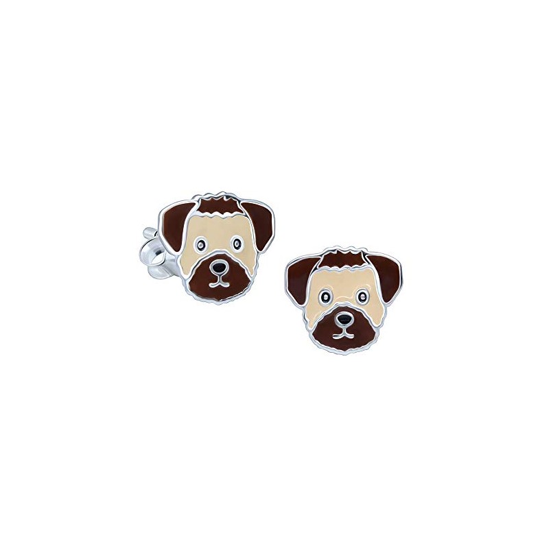 Katy Craig Border Terrier Dog Earrings - 925 Sterling Silver