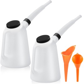 2 Pack 5 Quart Oil Measuring Container Oil Jug with Spout Automotive Funnels Set Motor Dispenser with Lid and Cap for Automotive Fluids