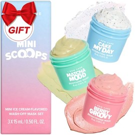 I DEW CARE- Set de regalo de mascarilla facial lavable - Mini cucharadas | Con ácido hialurónico, Cuidado personal de la piel | Tratamiento facial,