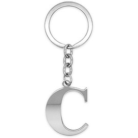 SoulCats Letter Keyring Silver A-Z Shiny Initials Keychain Stainless Steel, Stainless Steel