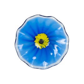 Dale Tiffany AW23138-D12 Fiore Bloom Hand Blown Flower Art Glass with Wall Mounting Bracket, Blue, 12-Inch Diameter
