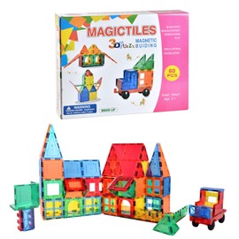ZUMMY Kids Magnetic Building Blocks Tile Set (60 Piece)