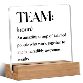 Office Gifts for Coworkers, Team Definition Gift, Office Decorations for Work, Coworker Christmas Gifts, Office Desk Decor Acrylic Sign, 4 x 4 Inches