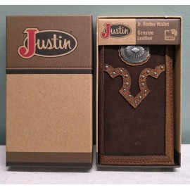 Justin NEW Justin Jr. Rodeo Wallet Genuine Leather And Suede RFID  (24010481W3)