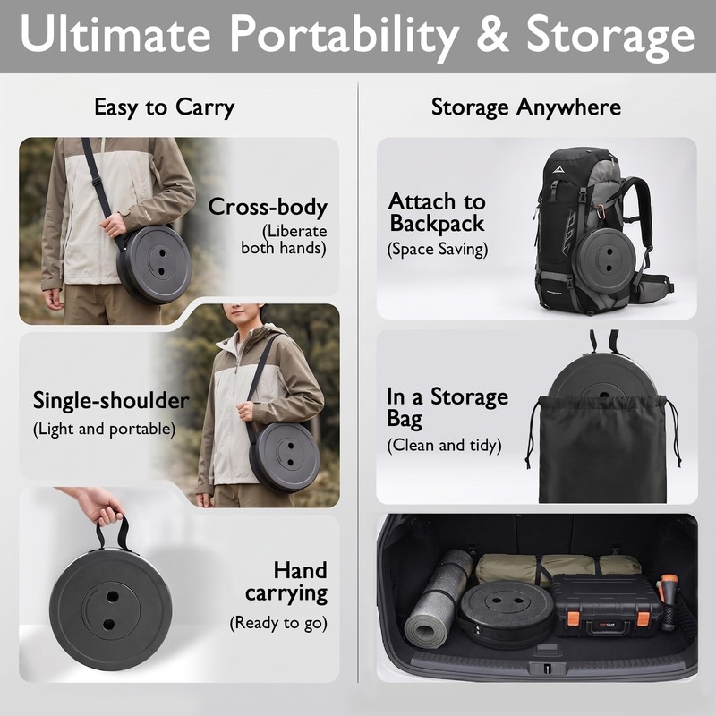 Collapsible Stool for Adults, Portable Folding Stool for Camping