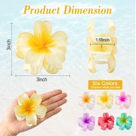 6 PCS Flower Hair Claw Clips for Women, Hawaiian Flower Hair Clips, Hawaiian Hibiscus Hair Clips for Thin Thick Hair, Strong Hold Nonslip, Cute Hair Accessories, Gifts for Women Girls