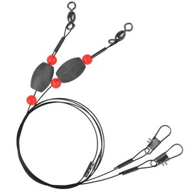 Fishing Rigs with Egg Sinker Weights,Fishing Rigs Carolina Rig Flounder Rig Steel Wire with Fishing Swivel Snaps for Grouper Bottom Fishing Rigs Black 0.5oz-4pcs