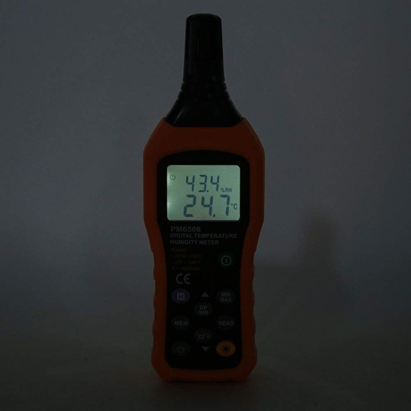 Raguso PEAKMETER PM6508 Digital Humidity and Temperature Meter Hygrometer Thermometer