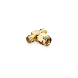 conecto SMA Adapter Tee 1x RP-SMA Male without Pin to 2X RP-SMA Female with Pin Adapter to Extend SMA Connectors Gold Plated Set of 1
