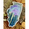 Chicago Illinois Night Sky Cityscape City State Sticker Map State