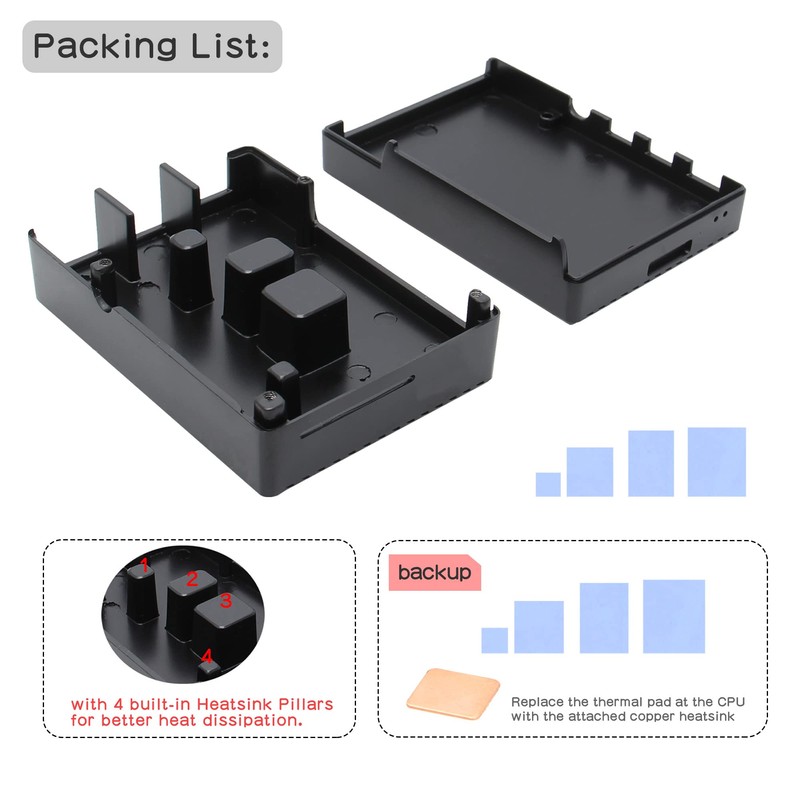 Geekworm for Raspberry Pi 4 Aluminum Case, Heavy Duty Passive
