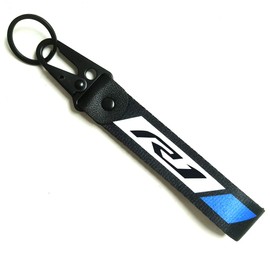 Motorcycle Metal Key Holder Chain Tag With Stamp Logo Nylon Rope Compatible With Yamaha YZF R1 YZFR1