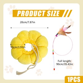 SiumPklay ​Cat Cone Collar Soft​ - Sunflower ​Soft Cat Cone​cat collar Recovery Collar for Cats to Stop Licking, Biting & Scratching Wounds (20cm, Yellow)