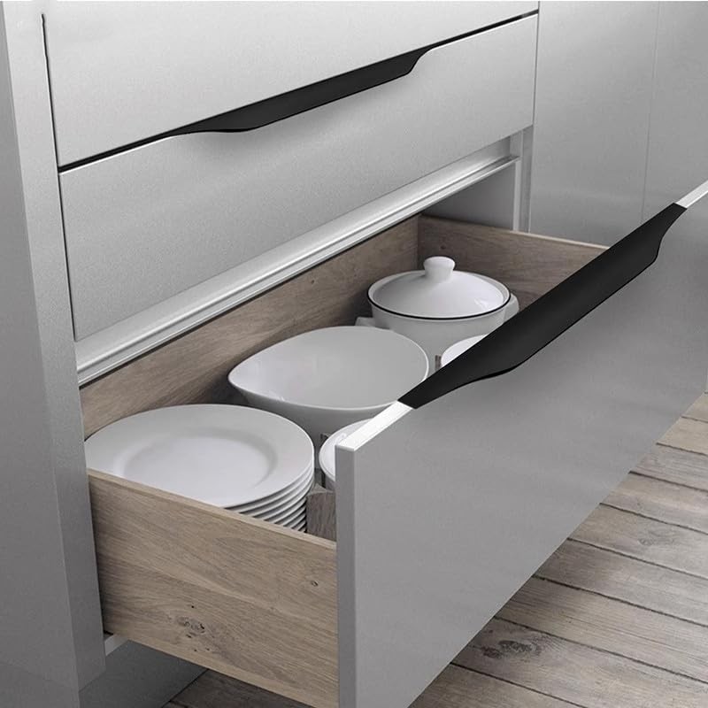 Shozafia 5 Pack Finger Pulls for Cabinets, Streamlined Long Concealed