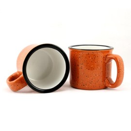 Marble Creek Ceramic Campfire Mug, 15oz - Set of 4 (Burnt Orange)