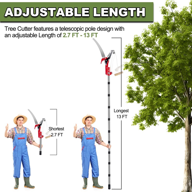 13ft Pole Saws for Tree Trimming, Lightweight Stainless Steel Tree