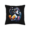 Gamer Penguin Popcorn Gaming Chair Headphones Games Player Throw Pillow