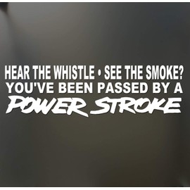 Stickers Decals Funny (Color White) Powerstroke Turbo Diesel V2 Sticker Funny Rolling Coal 4X4 FWD Truck Window