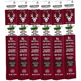 Hunter's Reserve - Exotic Meat Trail Sticks - Adventure You Can Taste - Wild Game Jerky Sticks (ELK JALAPENO, 6ct)