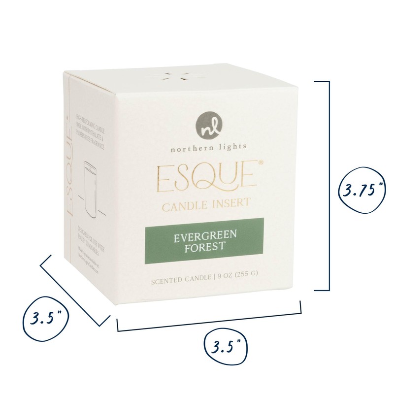 Northern Lights Candles - ESQUE Insert - 9oz - Evergreen