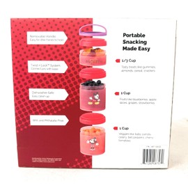 Whiskware Portable Stackable Snack Containers for Kids, Mickey and Friends 3 Pack Snack Stacks Set, Great For School or Travel!, Normal, Red, 1591321