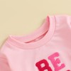 Baby Boy Girl Cute Long Sleeve Crew Neck Letters Heart
