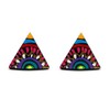 Hand painted radius sun and sky coconut shell triangle stud