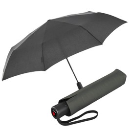 Knirps A.200 Medium Duomatic Automatic Open Close Rain Umbrella - Compact Windproof Umbrella for Rain - Durable Travel Umbrella for Adults - 97cm Diameter Retractable Umbrella & Carrying Case, Grey