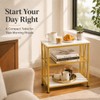 GIOPACO Narrow Side Table, End Table with 3 Tier Storage