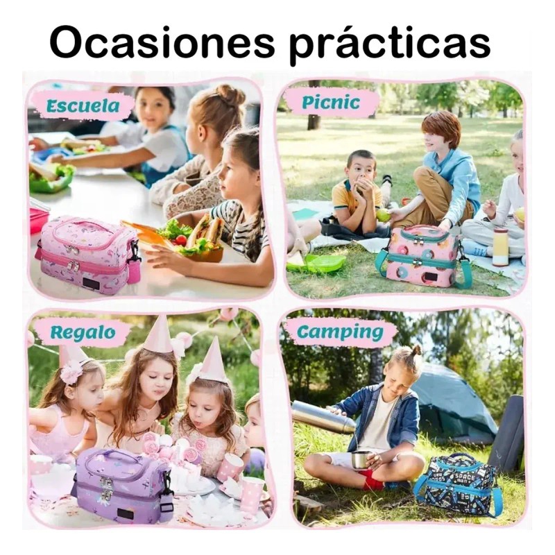 Lovlylovly Lonchera Moda 25cm 7l Térmica Doble Con Correa Ajust