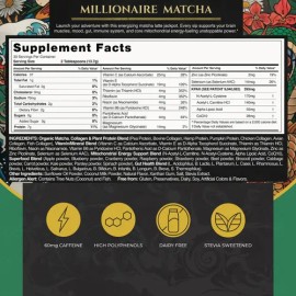 Matcha Orgánico Millionaire Matcha  Ceremonial Grade Organic Matcha, 14.5 oz                                                                          