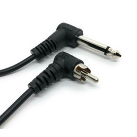 Ome Audio 6.35mm Right-Angled Mono (male-to-male) TS Jack To RCA (Phono) Audio Cable For Musical Instruments, Amplifiers, Mixers, Guitar Pedals (1m)