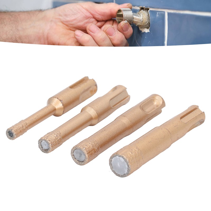 4PCS Brazed Hole Saw Kit Triangle Shank Tile Hole Opener