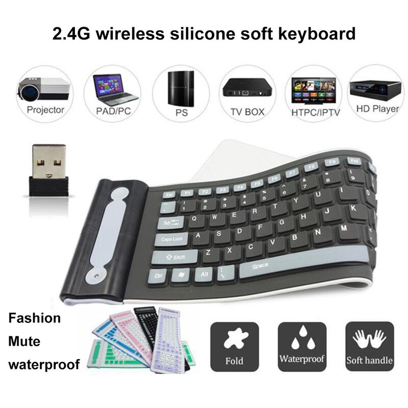 Wireless Keyboard Ultra Thin Quiet Portable Wireless Keyboard 107 Keys