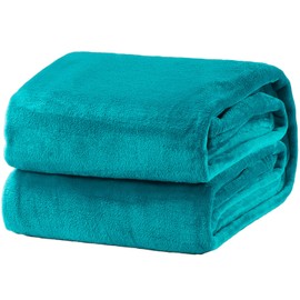 Bedsure Fleece Blanket Queen Size Teal Lightweight Super Soft Cozy Luxury Bed Blanket Microfiber